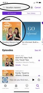 Vacation Mavens podcast in Apple Podcasts app