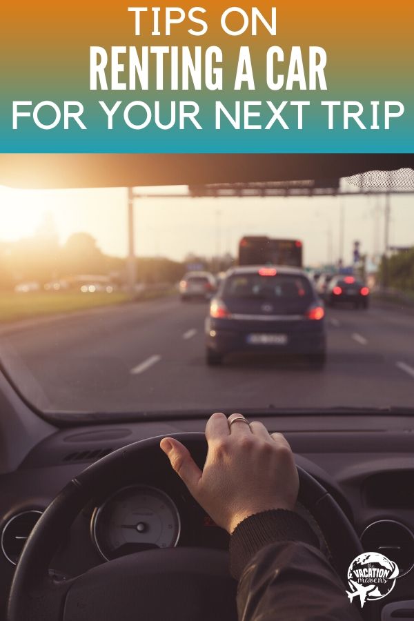 Tips for renting a car on your next trip showing man driving car